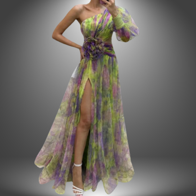 Addison | Vibrant One-Shoulder Floral Maxi Dress