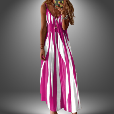Alicia | Striped Sleeveless Maxi Dress